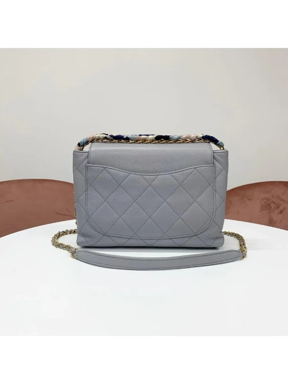 Chanel Quilted CC Logo Caviar Leather 2-Way Shoulder Bag